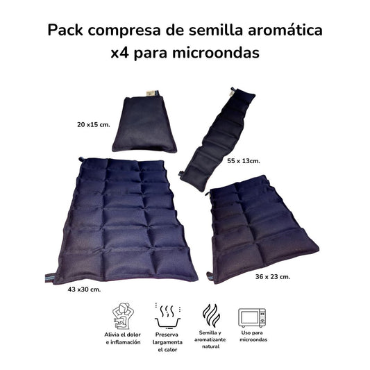 Pack compresa de semilla aromática x4 para microondas